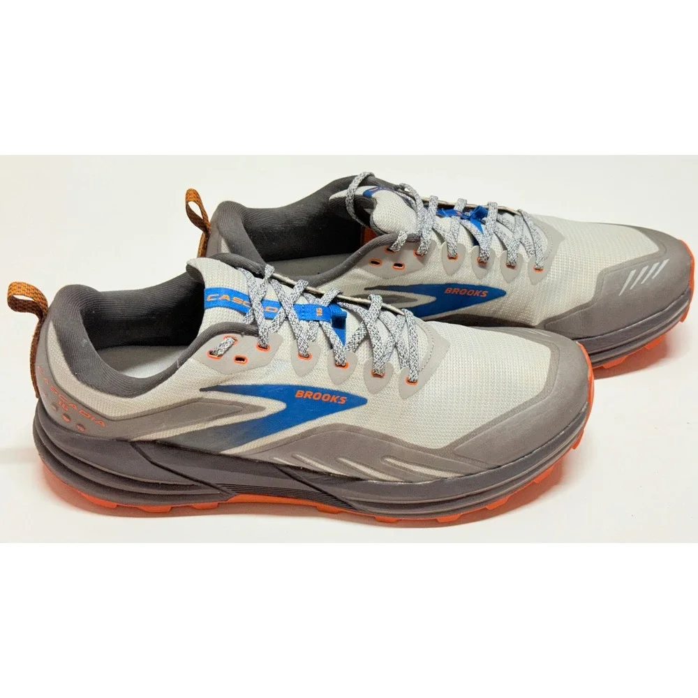 Brooks Cascadia 16 Mens Trail Running Shoes Grey Orange 1103761D038 Size 15